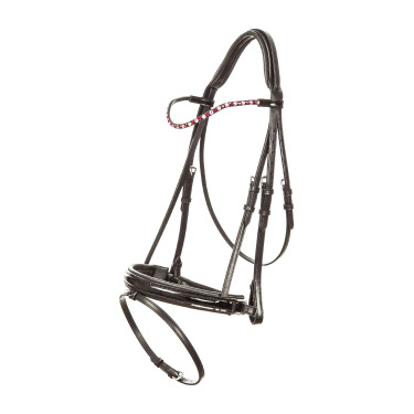 Briglia Imperial Riding Di Layla con capezzina combinata Nero verniciato / rosa Briglia Imperial Riding Di Layla con capezzina combinata Nero verniciato / rosa