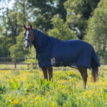 Coperta anti-mosche con copricollo rimovibile Imperial Riding Reese Blu navy