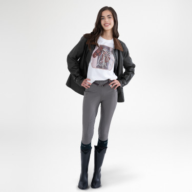 Leggings da equitazione HV Polo Favourite Highwaist FullGrip Zinco / grigio