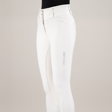 Pantaloni da equitazione Euro-Star Aurelia Competition Grip Connect Full Bianco