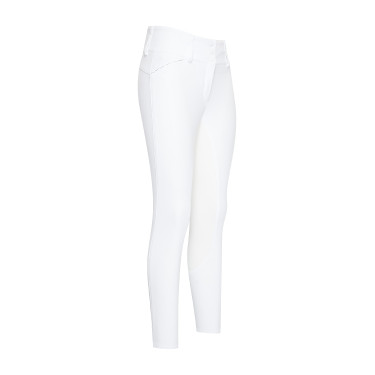 Pantaloni da equitazione Euro-Star Aurelia Competition Grip Connect Full Bianco
