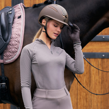 Polo a maniche lunghe Imperial Riding Parla donna Carbone di legna Grigio