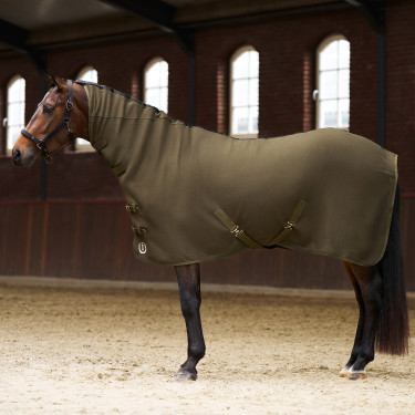 Coperta in pile con collo Imperial Riding Fundamental Verde oliva