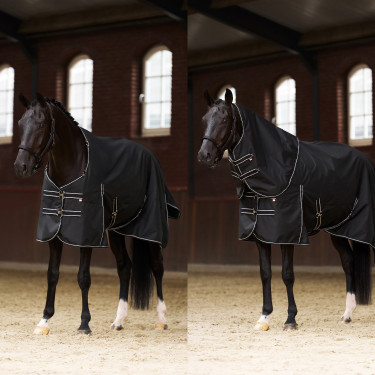 Coperta da paddock Imperial Riding Basic con copricollo amovibile 300 g Nero