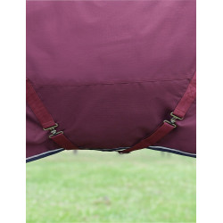 Coperta ComFiTec Essential Turnout Weatherbeeta 220 g con collo staccabile Bordeaux / blu navy