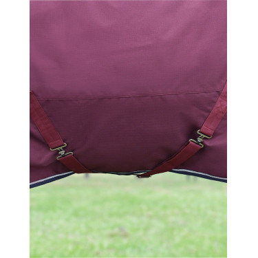 Coperta ComFiTec Essential Turnout Weatherbeeta 220 g con collo staccabile Bordeaux / blu navy
