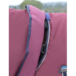 Coperta ComFiTec Essential Turnout Weatherbeeta 220 g con collo staccabile Bordeaux / blu navy