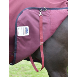 Coperta ComFiTec Essential Turnout Weatherbeeta 220 g con collo staccabile Bordeaux / blu navy