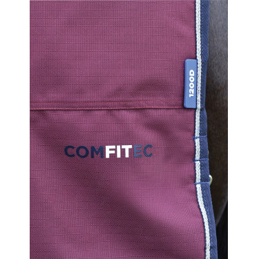 Coperta ComFiTec Essential Turnout Weatherbeeta 220 g con collo staccabile Bordeaux / blu navy