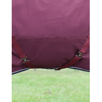 Coperta ComFiTec Essential Turnout Weatherbeeta 50 g con collo staccabile Bordeaux / blu navy
