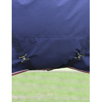 Coperta ComFiTec Essential Turnout Weatherbeeta 50 g con collo staccabile Bordeaux / blu navy