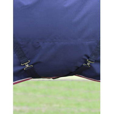 Coperta ComFiTec Essential Turnout Weatherbeeta 50 g con collo staccabile Marino / bordeaux Blu