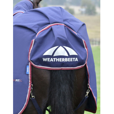Coperta ComFiTec Essential Turnout Weatherbeeta 50 g con collo staccabile Marino / bordeaux Blu