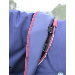 Coperta ComFiTec Essential Turnout Weatherbeeta 50 g con collo staccabile Marino / bordeaux Blu