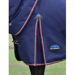 Coperta ComFiTec Essential Turnout Weatherbeeta 50 g con collo staccabile Marino / bordeaux Blu