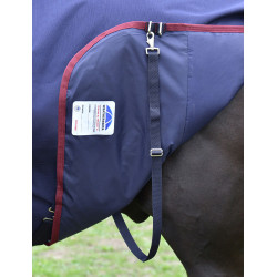 Coperta ComFiTec Essential Turnout Weatherbeeta 50 g con collo staccabile Marino / bordeaux Blu