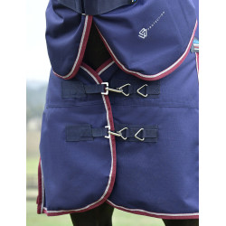 Coperta ComFiTec Essential Turnout Weatherbeeta 50 g con collo staccabile Marino / bordeaux Blu