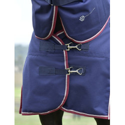 Coperta ComFiTec Essential Turnout Weatherbeeta 50 g con collo staccabile Marino / bordeaux Blu