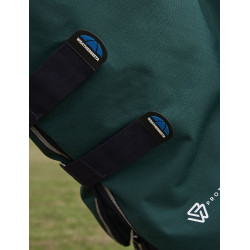 Coperta ComFiTec Plus Dynamic Turnout WeatherBeeta 100 g con collo staccabile Verde foresta / blu navy