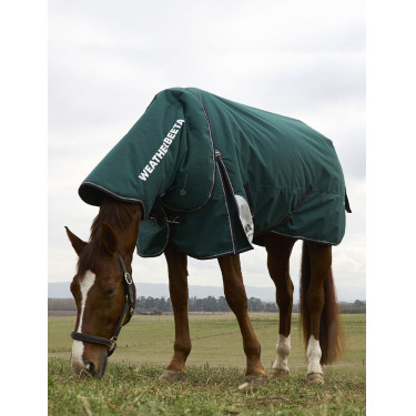 Coperta ComFiTec Plus Dynamic Turnout WeatherBeeta 100 g con collo staccabile Verde foresta / blu navy