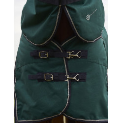 Coperta ComFiTec Plus Dynamic Turnout WeatherBeeta 100 g con collo staccabile Verde foresta / blu navy