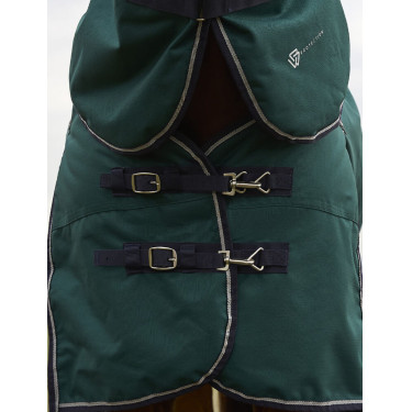 Coperta ComFiTec Plus Dynamic Turnout WeatherBeeta 100 g con collo staccabile Verde foresta / blu navy