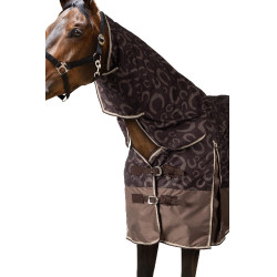 Coperta leggera da esterno Glasgow con copricollo Horze Prugna al cioccolato