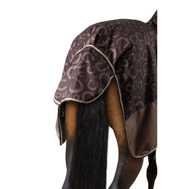 Coperta leggera da esterno Glasgow con copricollo Horze Prugna al cioccolato