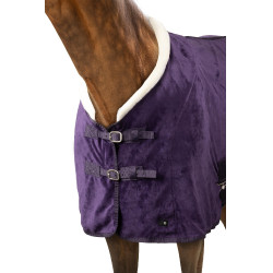 Coperta in pile Lincoln con colletto in pelliccia Horze Morella nera