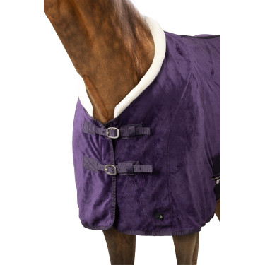 Coperta in pile Lincoln con colletto in pelliccia Horze Morella nera