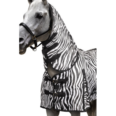 Coperta antimosche da pony con copricollo Horze Defender Zebra Motivi