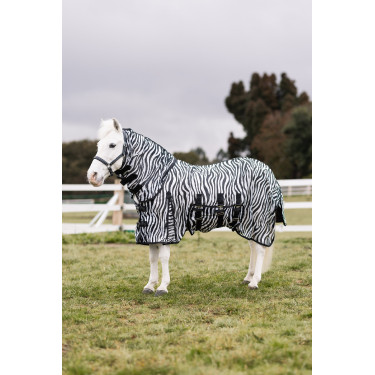 Coperta antimosche da pony con copricollo Horze Defender Zebra Motivi