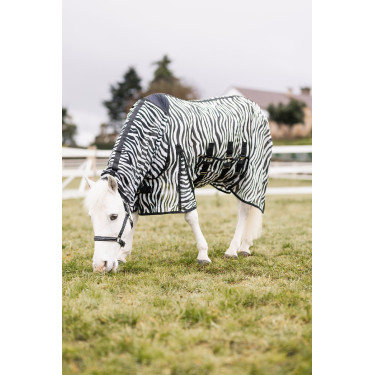 Coperta antimosche da pony con copricollo Horze Defender Zebra Motivi