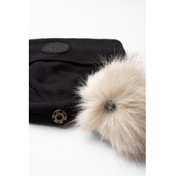 Cuffietta lavorata a maglia con pon pon rimovibile B Vertigo Sydney Nero