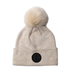 Cuffietta lavorata a maglia con pon pon rimovibile B Vertigo Sydney Pietra pomice marrone (marrone chiaro) Beige