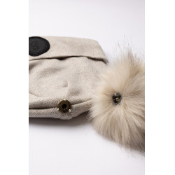 Cuffietta lavorata a maglia con pon pon rimovibile B Vertigo Sydney Pietra pomice marrone (marrone chiaro) Beige