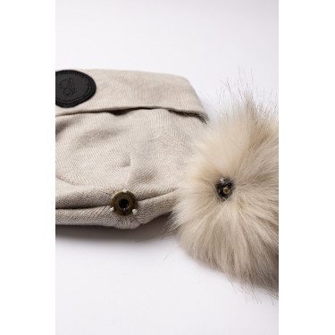 Cuffietta lavorata a maglia con pon pon rimovibile B Vertigo Sydney Pietra pomice marrone (marrone chiaro) Beige
