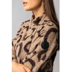 Giacca in pile da donna Horze Ariana Stampa marrone