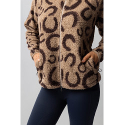 Giacca in pile da donna Horze Ariana Stampa marrone