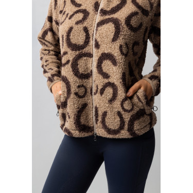Giacca in pile da donna Horze Ariana Stampa marrone