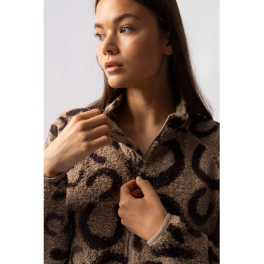 Giacca in pile da donna Horze Ariana Stampa marrone