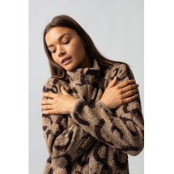 Giacca in pile da donna Horze Ariana Stampa marrone