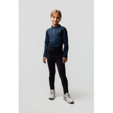 Leggings termici con grip integrale per bambini Horze Gillian Blu marino scuro