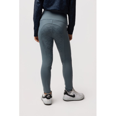 Leggings termici con grip integrale per bambini Horze Gillian Grigio tempesta