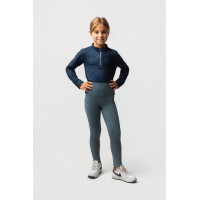 Leggings termici con grip integrale per bambini Horze Gillian Grigio tempesta