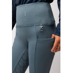 Leggings termici con grip integrale per bambini Horze Gillian Grigio tempesta