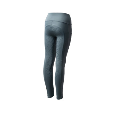 Leggings termici con grip integrale per bambini Horze Gillian Grigio tempesta