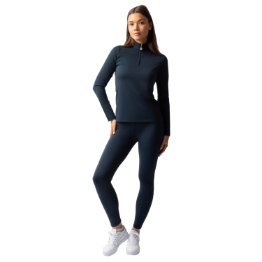 Maglietta da allenamento a maniche lunghe da donna Horze Lilian Mirtillo Grigio