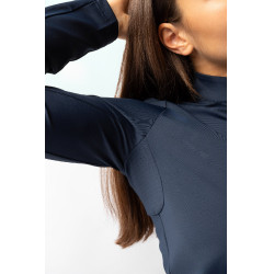 Maglietta da allenamento a maniche lunghe da donna Horze Lilian Mirtillo Grigio