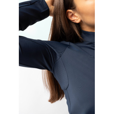 Maglietta da allenamento a maniche lunghe da donna Horze Lilian Mirtillo Grigio